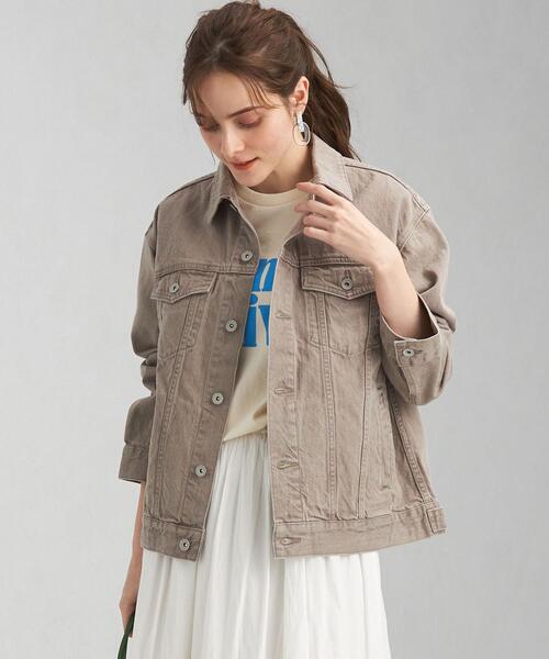 green label relaxing（グリーンレーベルリラクシング）の「SIGNATURE シグネチャー デニム ジャケット（デニムジャケット・レディース・コバルトブルー/モカ・38/36）」の7枚目の写真