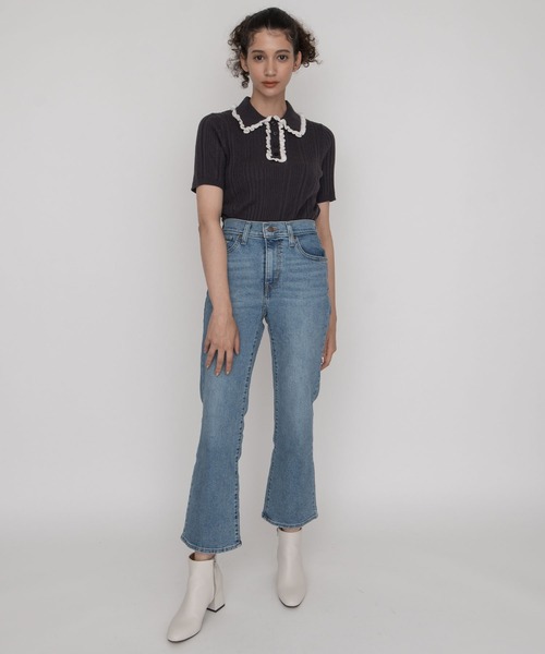 Levi's（リーバイス）の「HIGH WAISTED CROP フレア NIP AT THE BUD（デニムパンツ・レディース・ライトインディゴブルー・28inch/24inch/23inch/27inch/26inch/30inch/25inch）」の19枚目の写真