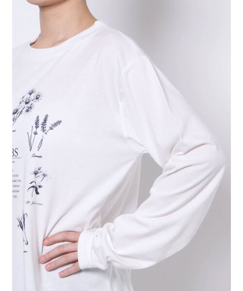 merry jenny（メリージェニー）の「HERB Tea long Tee（Tシャツ/カットソー・レディース・ブラック/ベージュ/オフホワイト・FREE）」の8枚目の写真