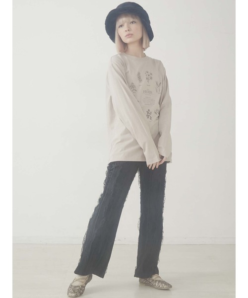merry jenny（メリージェニー）の「HERB Tea long Tee（Tシャツ/カットソー・レディース・ブラック/ベージュ/オフホワイト・FREE）」の15枚目の写真