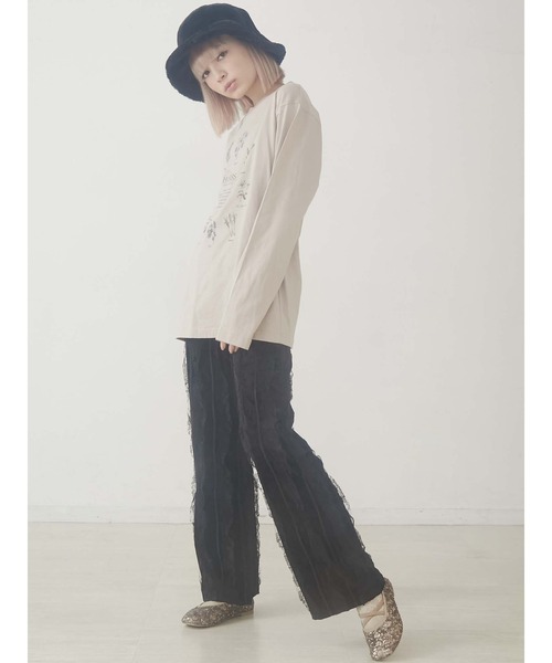 merry jenny（メリージェニー）の「HERB Tea long Tee（Tシャツ/カットソー・レディース・ブラック/ベージュ/オフホワイト・FREE）」の16枚目の写真