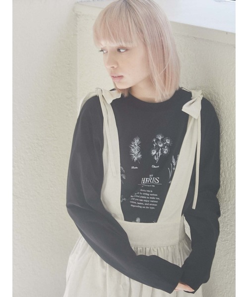 merry jenny（メリージェニー）の「HERB Tea long Tee（Tシャツ/カットソー・レディース・ブラック/ベージュ/オフホワイト・FREE）」の17枚目の写真