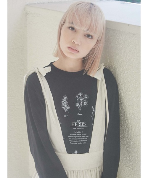 merry jenny（メリージェニー）の「HERB Tea long Tee（Tシャツ/カットソー・レディース・ブラック/ベージュ/オフホワイト・FREE）」の18枚目の写真