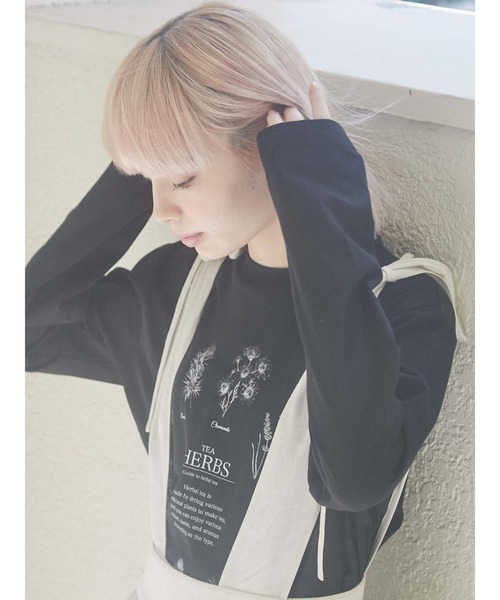 merry jenny（メリージェニー）の「HERB Tea long Tee（Tシャツ/カットソー・レディース・ブラック/ベージュ/オフホワイト・FREE）」の19枚目の写真