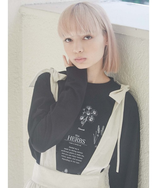 merry jenny（メリージェニー）の「HERB Tea long Tee（Tシャツ/カットソー・レディース・ブラック/ベージュ/オフホワイト・FREE）」の20枚目の写真