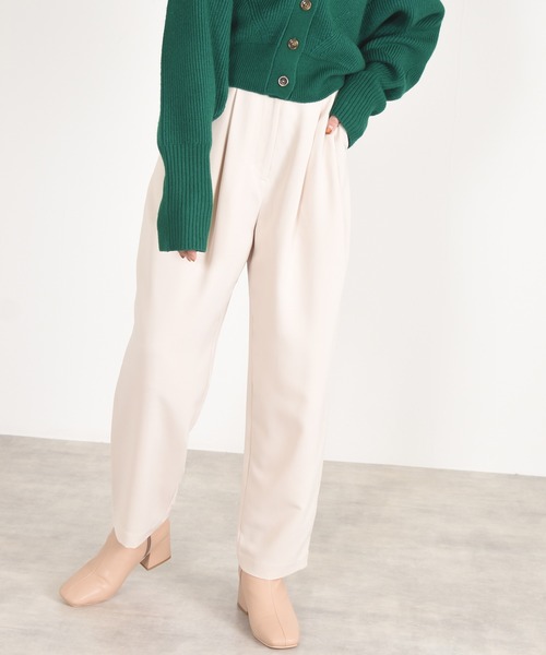 w closet（ダブルクローゼット）の「ダブルタックワイドスラックス（スラックス・レディース・ブラック/アイボリー/ブルー・マルチサイズ）」の2枚目の写真