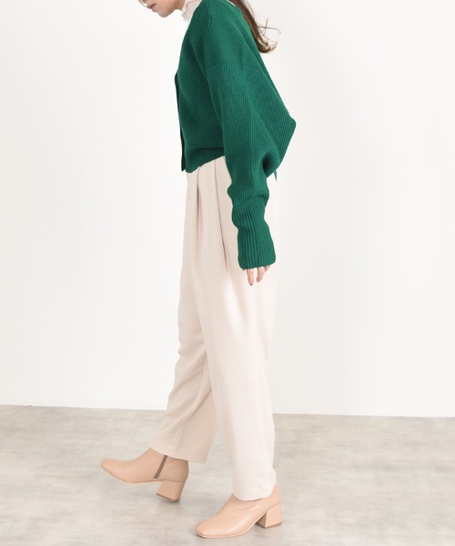 w closet（ダブルクローゼット）の「ダブルタックワイドスラックス（スラックス・レディース・ブラック/アイボリー/ブルー・マルチサイズ）」の4枚目の写真