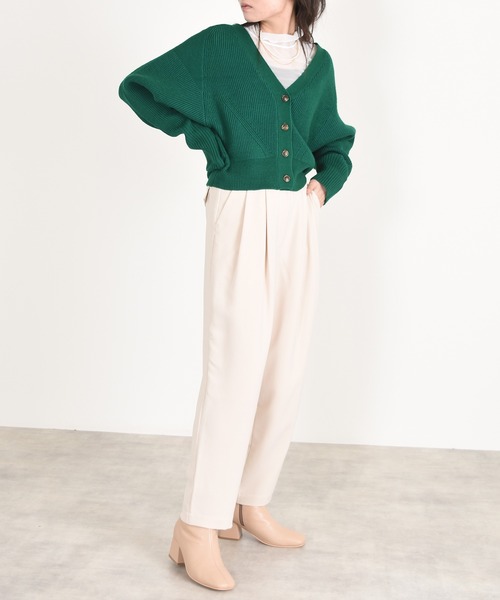 w closet（ダブルクローゼット）の「ダブルタックワイドスラックス（スラックス・レディース・ブラック/アイボリー/ブルー・マルチサイズ）」の10枚目の写真