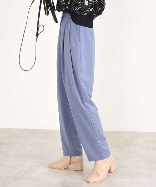 w closet（ダブルクローゼット）の「ダブルタックワイドスラックス（スラックス・レディース・ブラック/アイボリー/ブルー・マルチサイズ）」の20枚目の写真