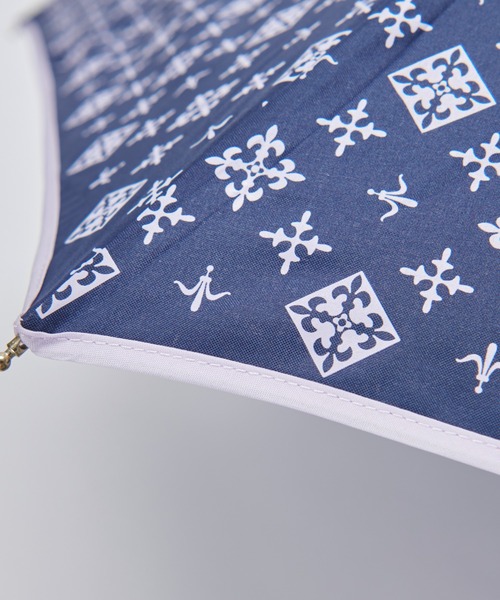 Daily russet（デイリー ラシット）の「晴雨兼用 / モノグラム折り畳み傘（折りたたみ傘・レディース・ネイビー/グレー・FREE）」の6枚目の写真