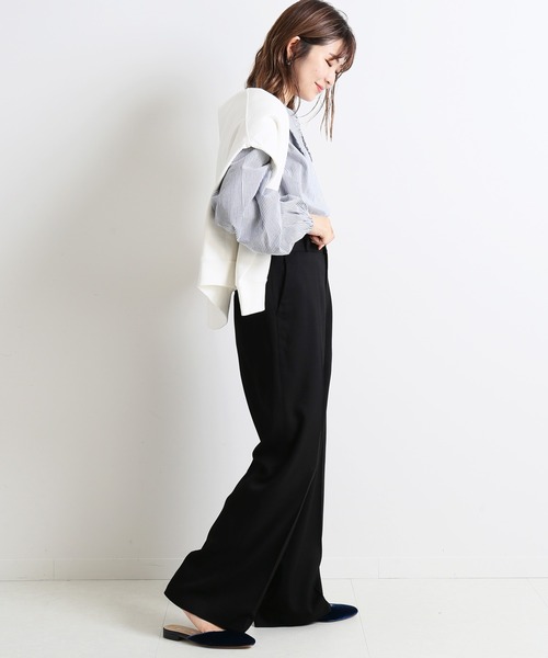 SLOBE IENA（スローブイエナ）の「ツイルストレートパンツ【手洗い可能】◆（その他パンツ・レディース・ブラック/ベージュ/パープル・40/38/36）」の13枚目の写真