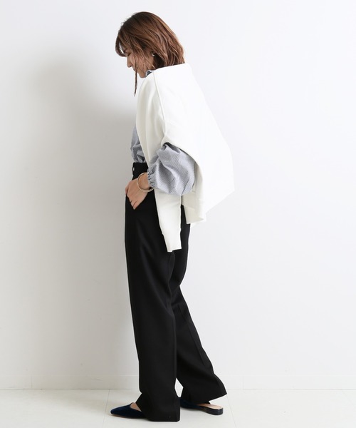 SLOBE IENA（スローブイエナ）の「ツイルストレートパンツ【手洗い可能】◆（その他パンツ・レディース・ブラック/ベージュ/パープル・40/38/36）」の15枚目の写真