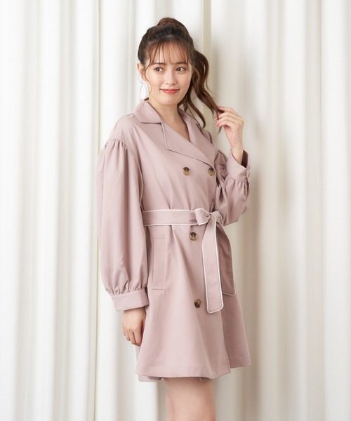 MIIA（ミーア）の「ワンピトレンチコート（トレンチコート・レディース・ブラック/ベージュ/ピンク・FREE）」の4枚目の写真