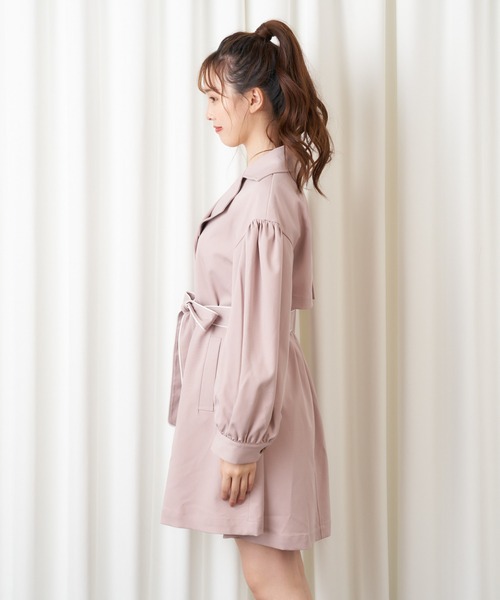 MIIA（ミーア）の「ワンピトレンチコート（トレンチコート・レディース・ブラック/ベージュ/ピンク・FREE）」の10枚目の写真