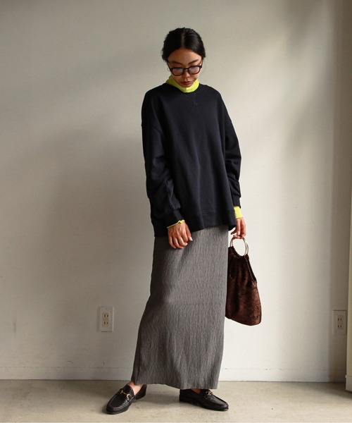 feepur（フェピュール）の「【セルフカット】クレープカットソータイトスカート（スカート・レディース・チャコールグレー/ブラック/モカ/オリーブ・MEDIUM）」の14枚目の写真