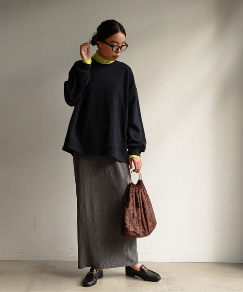 feepur（フェピュール）の「【セルフカット】クレープカットソータイトスカート（スカート・レディース・チャコールグレー/ブラック/モカ/オリーブ・MEDIUM）」の9枚目の写真