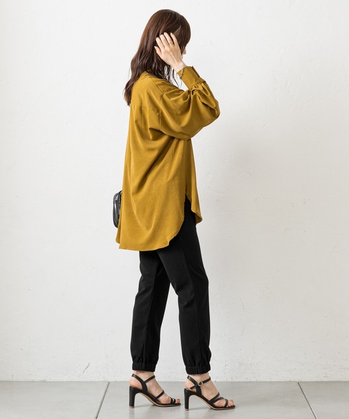 prose verse（プロズヴェール）の「裾シャーリングジョーゼットパンツ（カーゴパンツ・レディース・ブラック/モカ・MEDIUM/LARGE）」の22枚目の写真