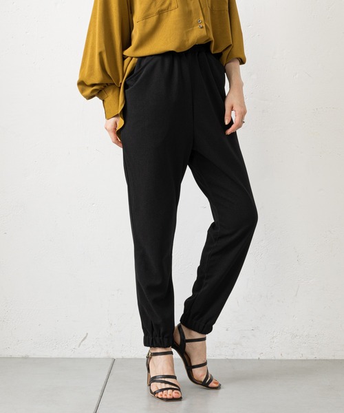 prose verse（プロズヴェール）の「裾シャーリングジョーゼットパンツ（カーゴパンツ・レディース・ブラック/モカ・MEDIUM/LARGE）」の13枚目の写真