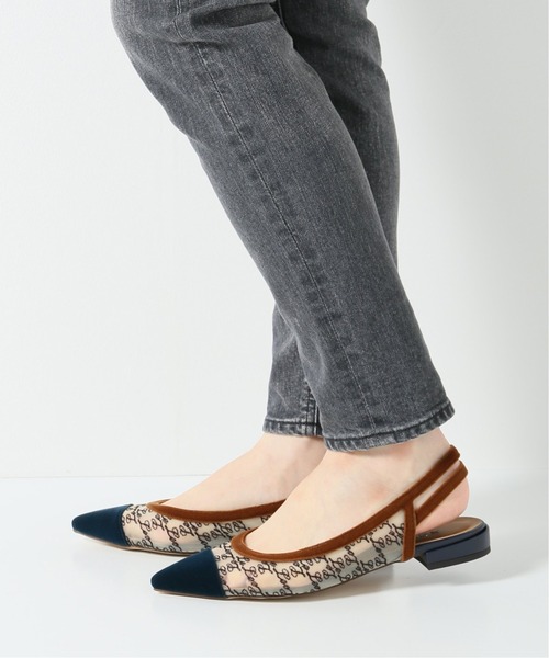 LE TALON(ルタロン)の「ポインテッドシシュウWスリングバックフラット(その他シューズ・レディース・ブラック×ブラック/ブラウン系その他・24cm/24.5cm/23cm/23.5cm/22.5cm/22cm)」の4枚目の写真