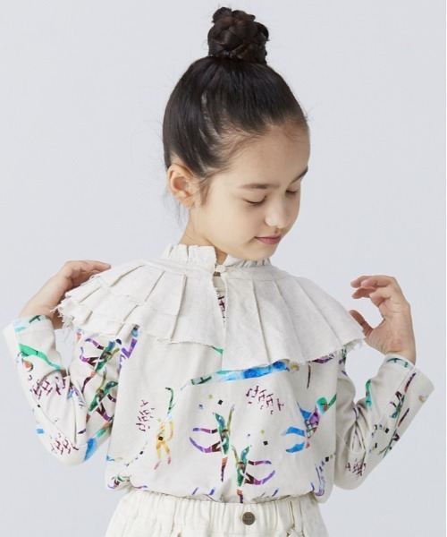 A BOND（アボンド）の「アシンメトリーつけ衿（kids/XS～LL）（付け襟・キッズ・チャコール/ベージュ・S/L/M/XS/LL）」の5枚目の写真