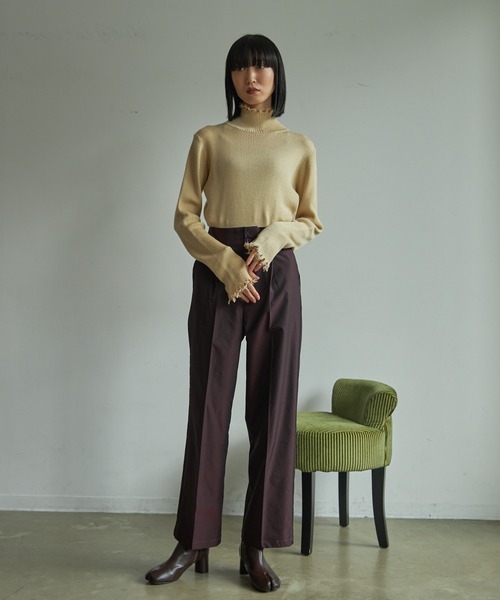 VACANCY（ヴァカンシー）の「SET UPタマムシストレートパンツ（その他パンツ・レディース・グリーン/ボルドー・FREE/MEDIUM/TALL）」の10枚目の写真