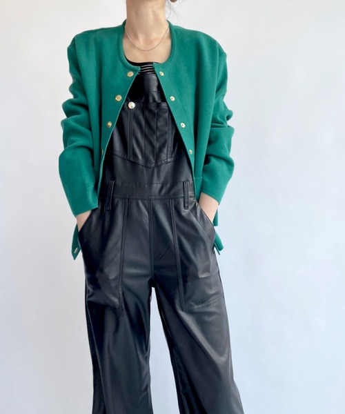 SLOBE IENA（スローブイエナ）の「【Wrangler/ラングラー】 SYNTHETIC LEATHER FLARE オーバーオール◆（サロペット/オーバーオール・レディース・ブラック・FREE）」の10枚目の写真
