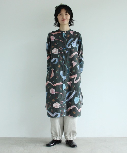 l'atelier du savon（アトリエドサボン）の「C/冬のみじたくｐｒ　シャツワンピース（シャツワンピース・レディース・ブラック/ブルー・FREE）」の8枚目の写真