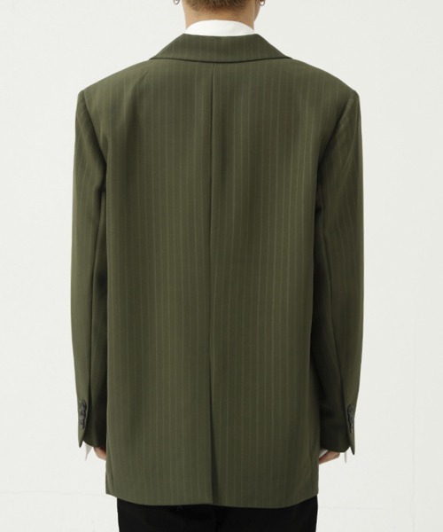 WESTBOY（ウエストボーイ）の「【WB ORIGINALS】2 Button Striped Single Tailored Jacket WO21W2OT12（テーラードジャケット・メンズ・グリーン/ブラック/ベージュ・M/L/XL）」の7枚目の写真