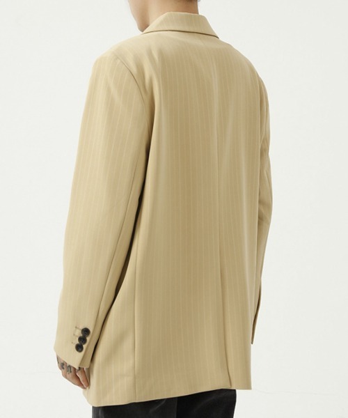 WESTBOY（ウエストボーイ）の「【WB ORIGINALS】2 Button Striped Single Tailored Jacket WO21W2OT12（テーラードジャケット・メンズ・グリーン/ブラック/ベージュ・M/L/XL）」の9枚目の写真