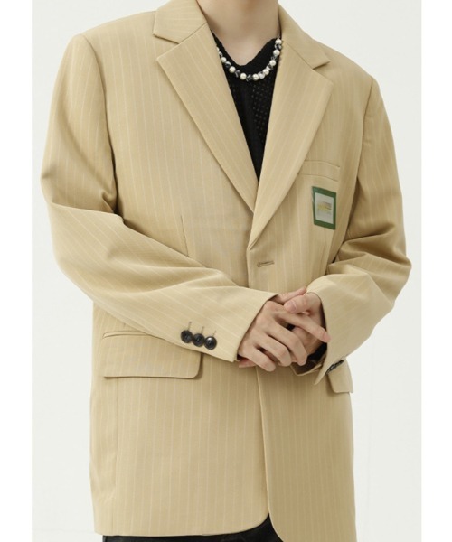 WESTBOY（ウエストボーイ）の「【WB ORIGINALS】2 Button Striped Single Tailored Jacket WO21W2OT12（テーラードジャケット・メンズ・グリーン/ブラック/ベージュ・M/L/XL）」の11枚目の写真