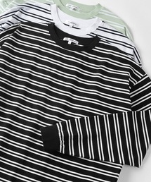 make a ray! | ビッグシルエット ヘビーウェイト ボーダー リブ長袖Tシャツ(Tシャツ/カットソー)