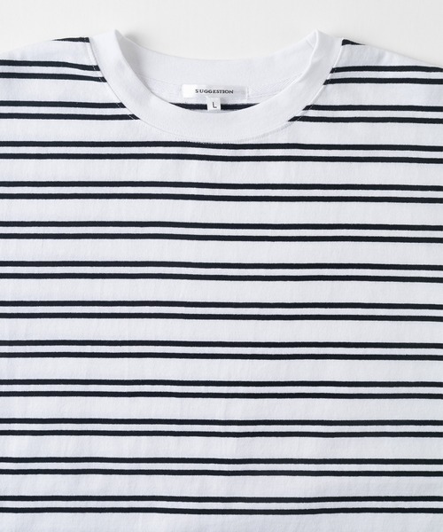 make a ray!(メイク ア レイ!)の「ビッグシルエット ヘビーウェイト ボーダー リブ長袖Tシャツ(Tシャツ/カットソー・メンズ・ホワイト/ブラック/ミント/グレイッシュベージュ・M/L)」の17枚目の写真