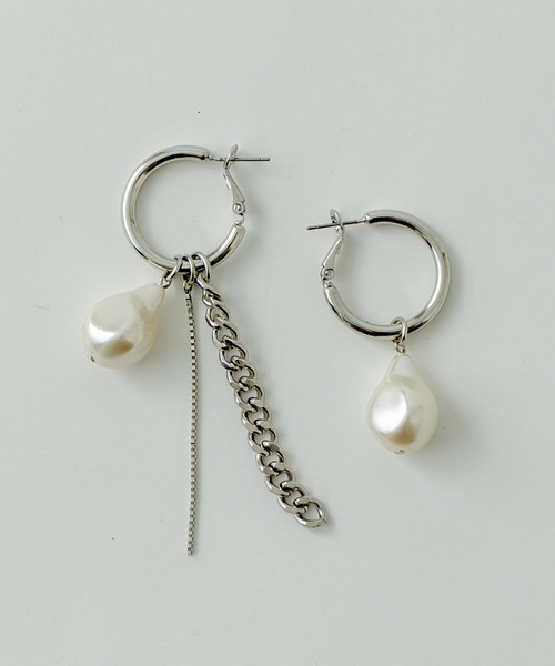 mystic（ミスティック）の「Lara バロックチェ-ンフープピアス（ピアス（両耳用）・レディース・シルバー・ONE SIZE）」の3枚目の写真