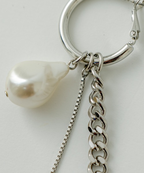 mystic（ミスティック）の「Lara バロックチェ-ンフープピアス（ピアス（両耳用）・レディース・シルバー・ONE SIZE）」の2枚目の写真