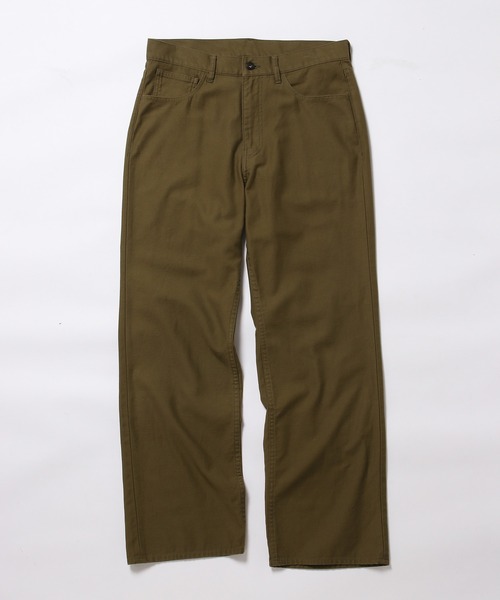 ADAM ET ROPE'（アダムエロペ）の「バックサテン セミフレアパンツ（チノパンツ・メンズ・イエロー系その他3/カーキ・L/M）」の2枚目の写真