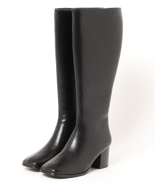 sesenta（セセンタ）の「【sesenta】スクエアトゥ ロングブーツ（6cmヒール）（ブーツ・レディース・ブラック/グレイッシュベージュ・LL/S/M/L）」の6枚目の写真