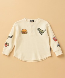 kladskap（クレードスコープ）の「恐竜バーガーヘンリーネックワッフル長袖Tシャツ（Tシャツ/カットソー・キッズ）」