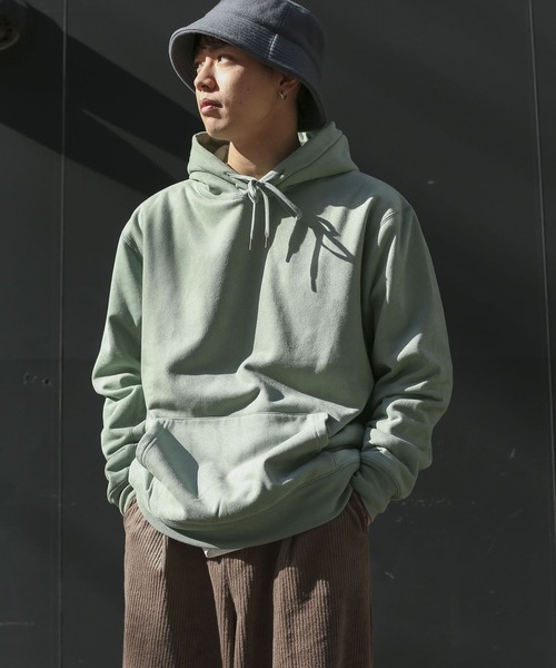 SENSE OF PLACE by URBAN RESEARCH（センスオブプレイスバイアーバンリサーチ）の「エコスエードカラースウェットパーカ（パーカー・メンズ・ベージュ/ライトカーキ/チャコールグレー/ブルー/ライトベージュ/ブラウン/イエロー/ミント・LARGE/MEDIUM/X-LARGE）」の16枚目の写真