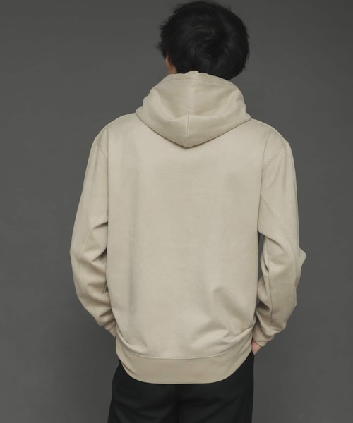 SENSE OF PLACE by URBAN RESEARCH（センスオブプレイスバイアーバンリサーチ）の「エコスエードカラースウェットパーカ（パーカー・メンズ・ベージュ/ライトカーキ/チャコールグレー/ブルー/ライトベージュ/ブラウン/イエロー/ミント・LARGE/MEDIUM/X-LARGE）」の19枚目の写真