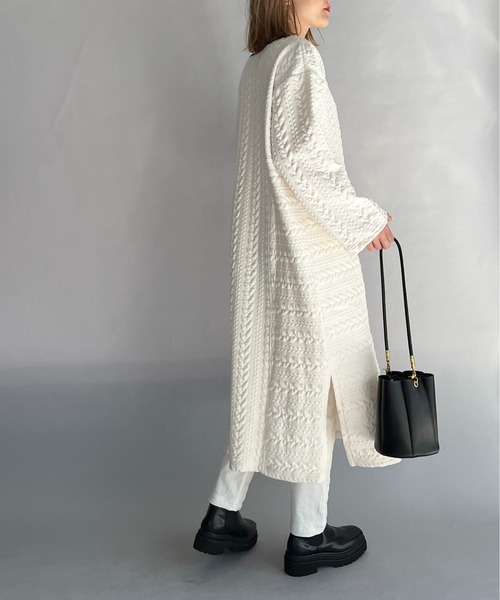 PICCIN（ピッチン）の「ケーブルキルトカフタンワンピース（ワンピース・レディース・ネイビー/オフホワイト・M/L）」の15枚目の写真