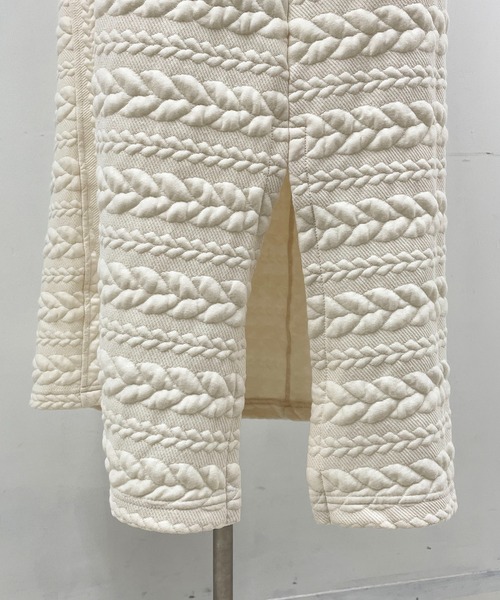 PICCIN（ピッチン）の「ケーブルキルトカフタンワンピース（ワンピース・レディース・ネイビー/オフホワイト・M/L）」の4枚目の写真
