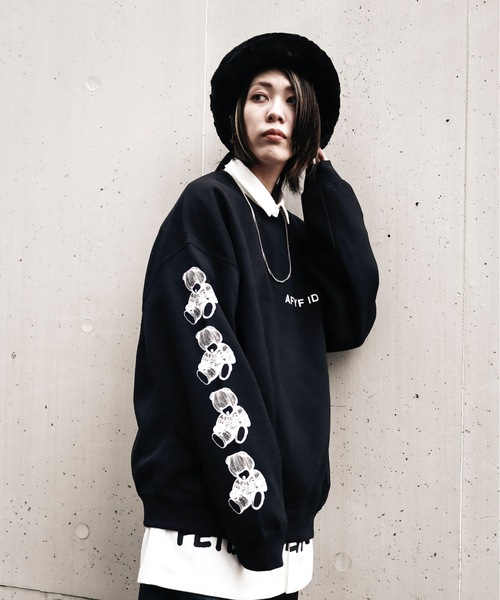 rovtski（ロフトスキー）の「AFYF GILDAN BODYDARK BEAR CREW SWEAT/ビッグシルエット ギルダンボディ ダークベアー クルーネックスウェット/トレーナー（スウェット・メンズ・ブラック系その他5/パープル系その他/ブラック系その他3/ブラック系その他2/ブラック系その他/マルーン/ブルー系その他/グリーン系その他/ホワイト系その他/ホワイト系その他2/ブラック系その他6/ホワイト系その他3/ブラック系その他7/ホワイト系その他4・FREE）」の7枚目の写真