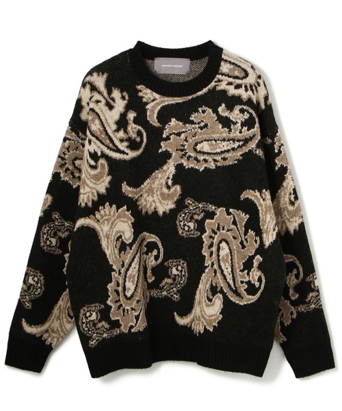 A4A(エーフォーエー)の「A4A/エーフォーエー/ペイズリーニット(ニット/セーター・メンズ・ブラック/ベージュ・FREE)」の1枚目の写真