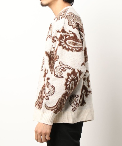 A4A(エーフォーエー)の「A4A/エーフォーエー/ペイズリーニット(ニット/セーター・メンズ・ブラック/ベージュ・FREE)」の3枚目の写真