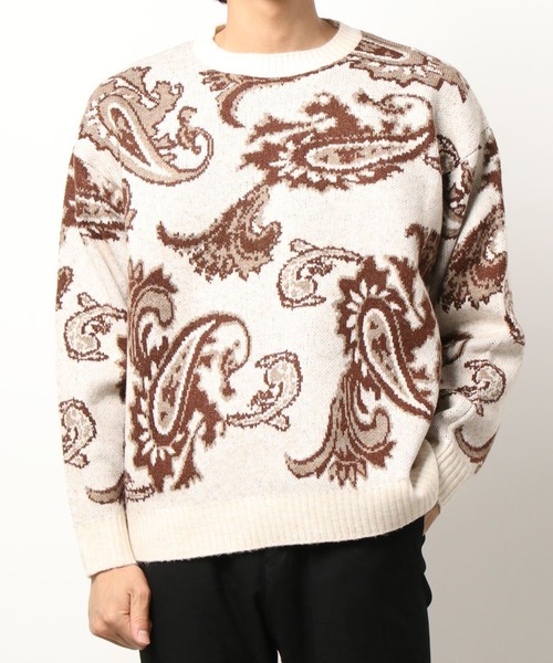 A4A(エーフォーエー)の「A4A/エーフォーエー/ペイズリーニット(ニット/セーター・メンズ・ブラック/ベージュ・FREE)」の11枚目の写真