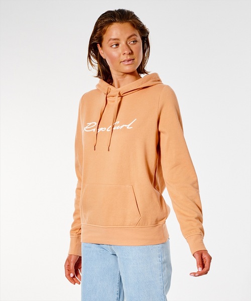 rip curl(リップカール)の「【RIPCURL / リップカール】SCRIPT STANDARD レディースフーディー ロゴスウェットパーカー(パーカー・レディース・セージグリーン/コーラル・SMALL/MEDIUM/LARGE)」の11枚目の写真