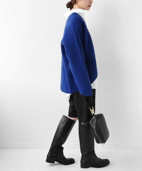 JOURNAL STANDARD relume(ジャーナルスタンダード レリューム)の「ウールカシミヤVネックプルオーバー◆(ニット/セーター・レディース・キャメル/ホワイト/ブルー・FREE)」の9枚目の写真