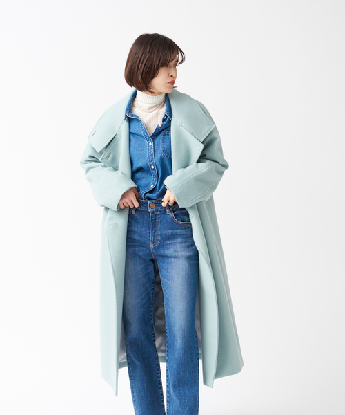 Rouge vif（ルージュヴィフ）の「テーラーラグランコート（チェスターコート・レディース・アイボリー/サックスブルー・36/38）」の2枚目の写真