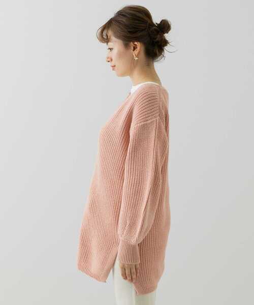URBAN RESEARCH Sonny Label（アーバンリサーチサニーレーベル）の「深Vネックチュニックニットプルオーバー（ニット/セーター・レディース・ライトピンク/ブラック/アイボリー・FREE）」の20枚目の写真