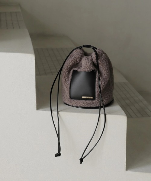 AMERICAN HOLIC（アメリカンホリック）の「ボアミニバック（ショルダーバッグ・レディース・アイボリー/ブラック/パープル・FREE）」の3枚目の写真